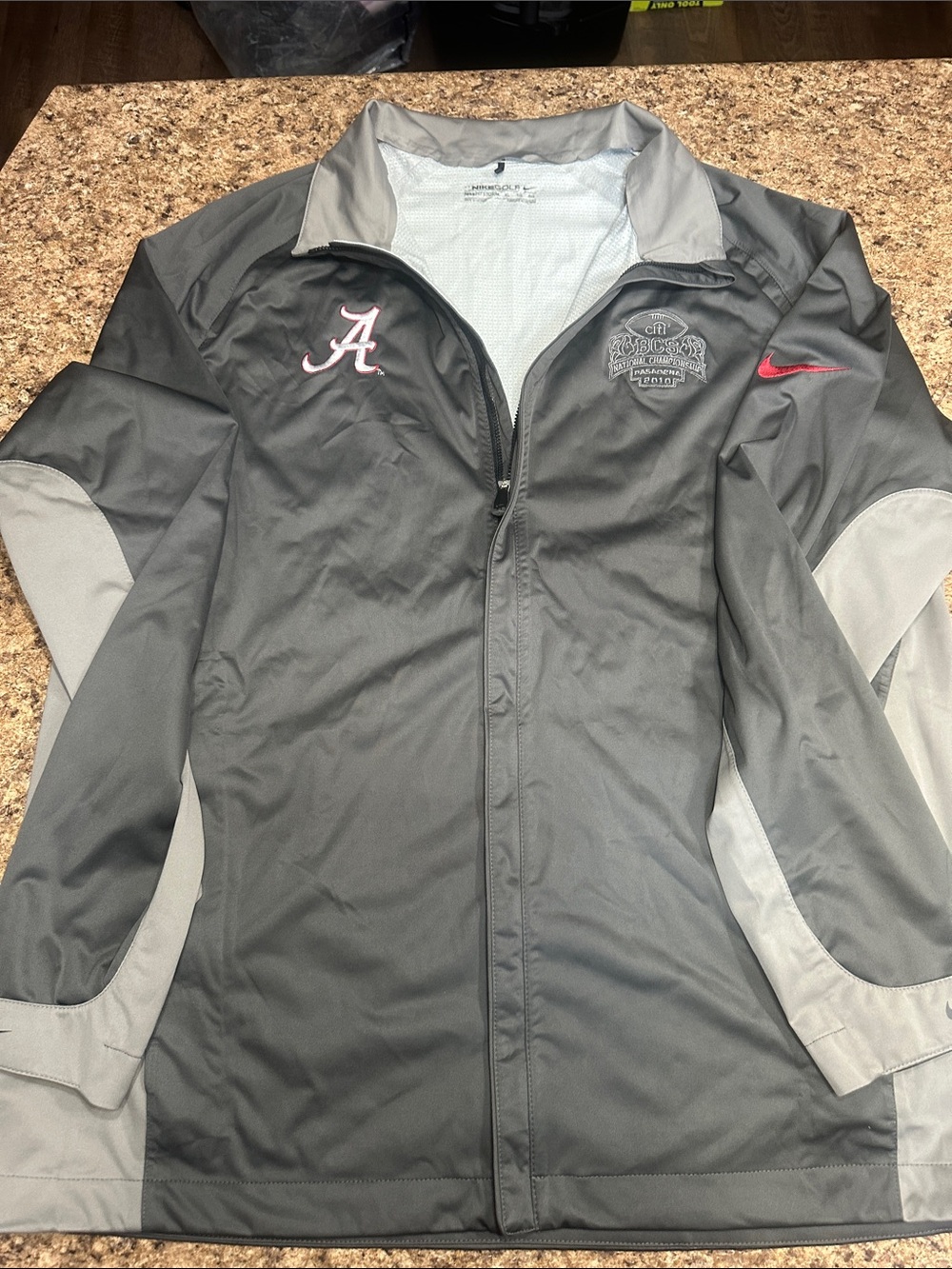 EUC Nike Golf Men’s  Gray and Light-Gray Alabama Full-Zip Utility Jacket XL
